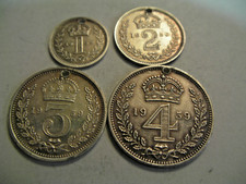 1959   PIERCED   MAUNDY 4 COIN SET  QUEEN ELIZABETH 11   NO.1