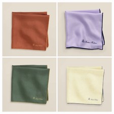 Brooks Brothers  LOT OF 4  Garden Collection Pocket Square Silk New-Minor Flaws 