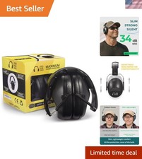34dB NRR Hearing Protection Ear Muffs   Highest NRR Compact Design Ear Protec...