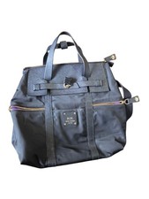 HENRI BENDEL Jetsetter Three Way Tote/Shoulder/Backpack Black Nylon Leather
