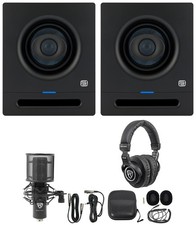 2 Presonus Eris Pro 4 Powered 4" 2-Way Studio Monitors Speakers Headphones Mic