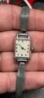 Vtg ladies TIMEX wind up mechanical stainless steel mesh band WATCH Works VIDEO