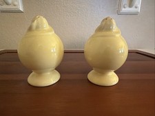 VINTAGE LURAY PASTELS SALT AND PEPPER SHAKERS TWO YELLOW SALT AND PEPPER TS T