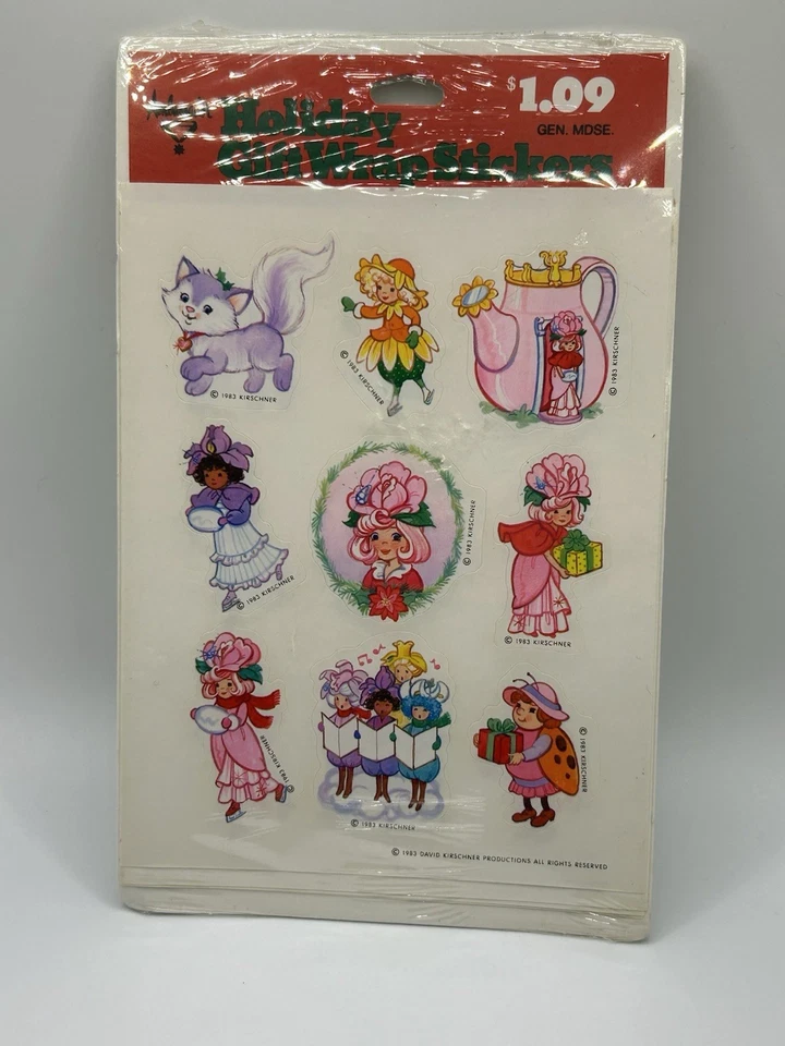 Pegatinas vintage de pétalos de rosa nuevas en paquete sello navideño 1983 Foto 2 de 4