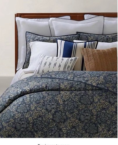 $400 Ralph Lauren Duvet Cover Keaton Indigo Blue Floral Full / Queen Size - Picture 4 of 4