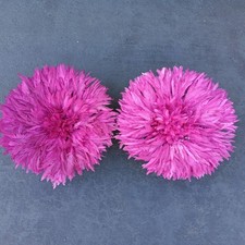 Set/18 purple Traditional Feather Headdress Handmade Juju Hat HomeDecor Cameroon