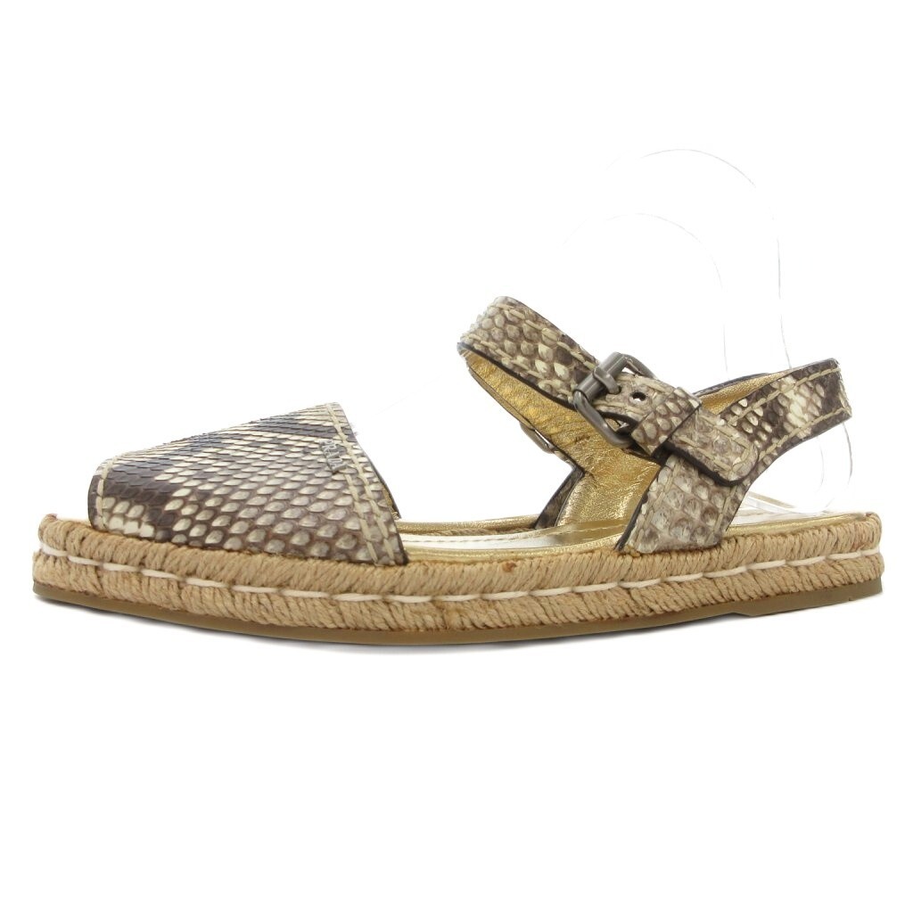 Prada Sandals Shoes Sto Tap Python Pattern Beige … - image 2