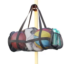 Large Basket Ball Duffel Bag,Mesh Basketball Bag,Mesh Sports Equipment Bag wi...