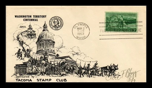 DR JIM STAMPS US COVER WASHINGTON TERRITORY CENTENNIAL FDC TACOMA STAMP CLUB