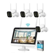 JENNOV 5MP Home Wireless Security Camera System Outdoor 1TB HD NVR Audio WiFi