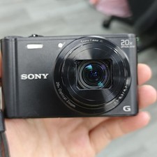 SONY DSC-WX300 Black Digital Camera 20x Zoom 18.2MP W/Accessories Engliah