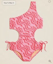 Crewcuts Girls' one-shoulder cutout one-piece swimsuit