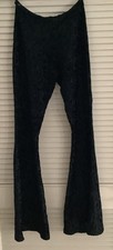 VTG Black Sheer Floral Imbroised Velvet Bell Bottoms