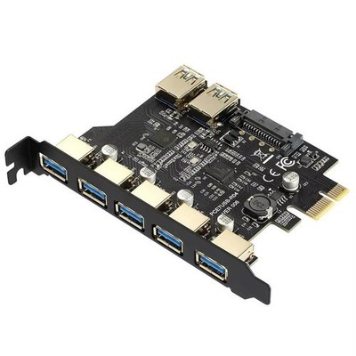 Eurowagens PCIE USB 30 7-Port Erweiterungskarte mit 15pin Anschluss PCIE X1 U