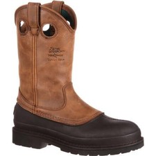 GEORGIA BOOT Men's 12" Muddog Soft Toe Wellington Work Boot Mississippi Brown -