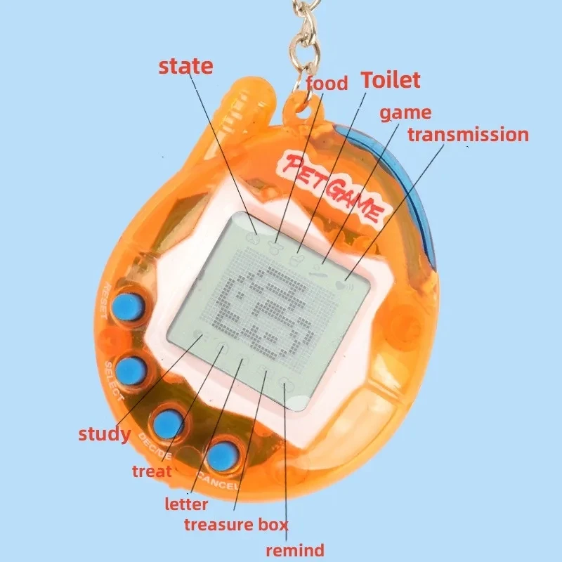 168-in-1 Virtual Cyber Pet Toy - Transparent Nostalgic Electronic