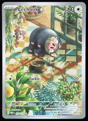 2023 Pokemon LECHONK #209/197 Obsidian Flames Illustration Rare English (B)