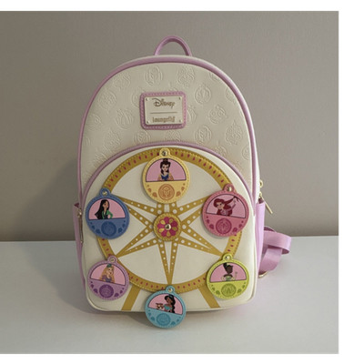 Loungefly Disney Princess Mini Backpack Pink White Belle  display picture 3