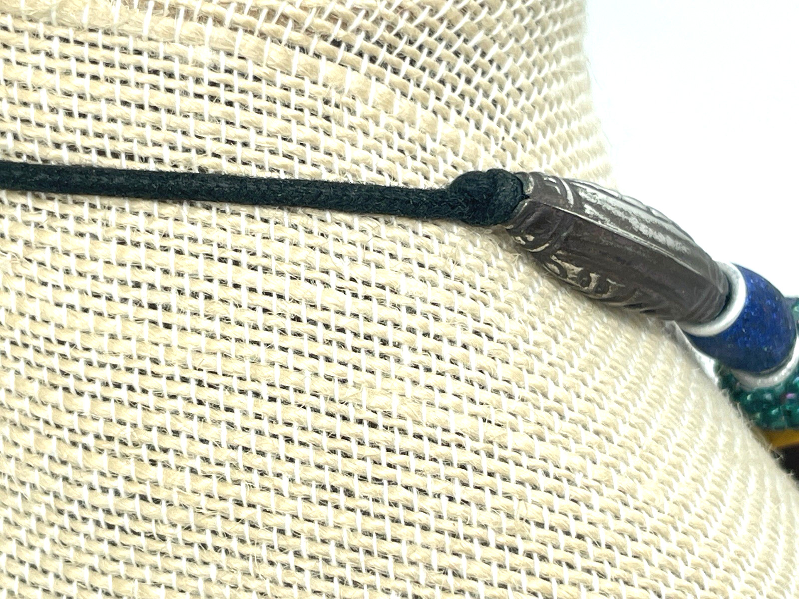 Multicolored Statement Necklace Artisan Mixed Med… - image 8