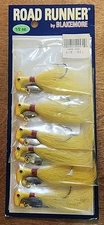 Blakemore 1006-002 Bucktail Road Runner. Card Of 6. 1/2oz. Yellow Card of 6