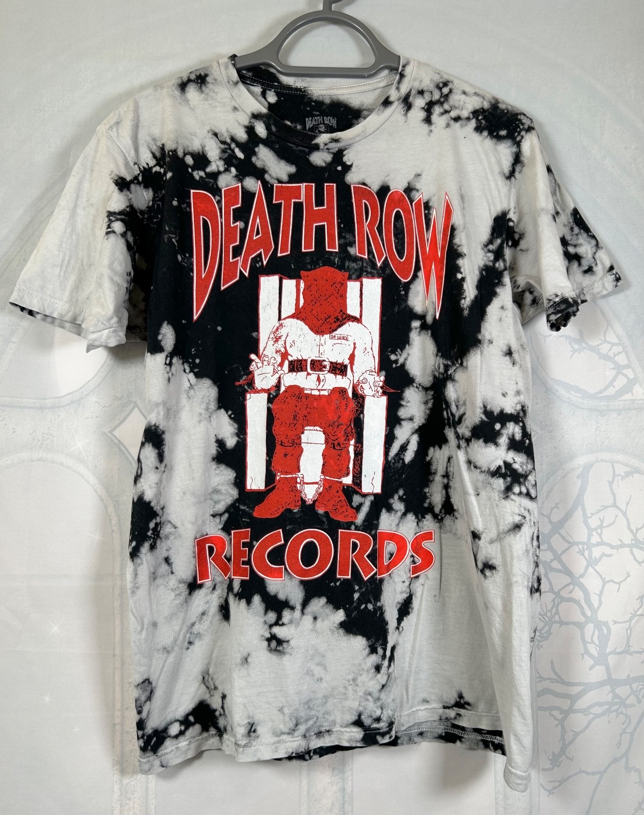 FILA T shirt Ripple Junction Death Row Records rap logo rosso nero e grigio tie dye M