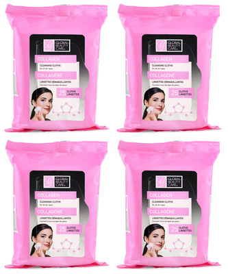 Collagen Infused Skin Cleaning Wipes 100 Count Gentle for All Skin Types