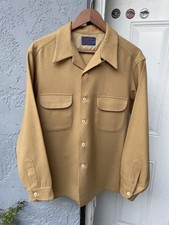 Vintage 70s Oldschool Pendleton Board Shirt Solid Tan