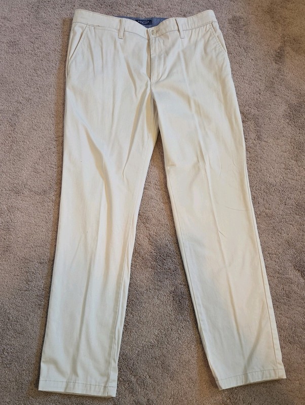 Nautica Classic Fit - Flex- Stretch Men's Casual Pants Khaki Beige 34W 34L