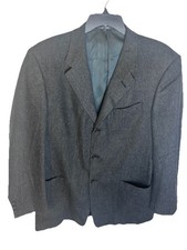 VTG Rogers Grey Wool Overcoat Size 43L Made In USA Union