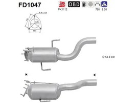 Partikelfilter / Rußfilter, Abgasanlage AS FD1047 AUDI 7L6254401HX