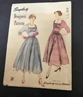 Vtg 1950'S  SIMPLICITY DESIGNER'S PATTERN  #8135  Cut  Sz 12 30