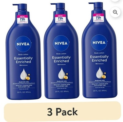 3 NIVEA Enriched Body Lotion Hyaluronic Acid Almond Oil 20oz