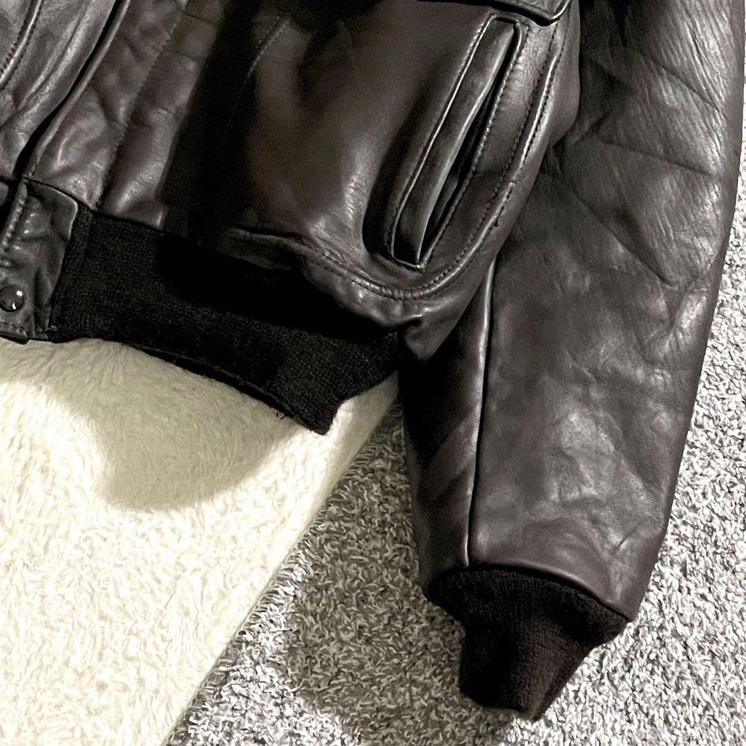 Shot USA G-1 Flight Jacket Black Size 46 XL Used Vintage 60s Shot USA G-1 Flight Jacket Black Size 46 XL Used Vintage 60s