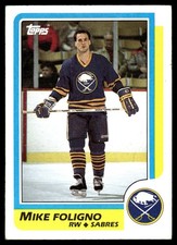 1986-87 Topps MIKE FOLIGNO #127 Buffalo Sabres