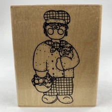 JRL design CC16 April Chris Baker Wood Rubber Stamp 2.5”x3”
