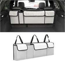Car Trunk Organizer, Backseat Hanging Large Storage with Adjustab Color: Beige