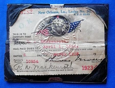 antique STERLING Elks fraternity BPOE 1923 New Orleans La. membership card case