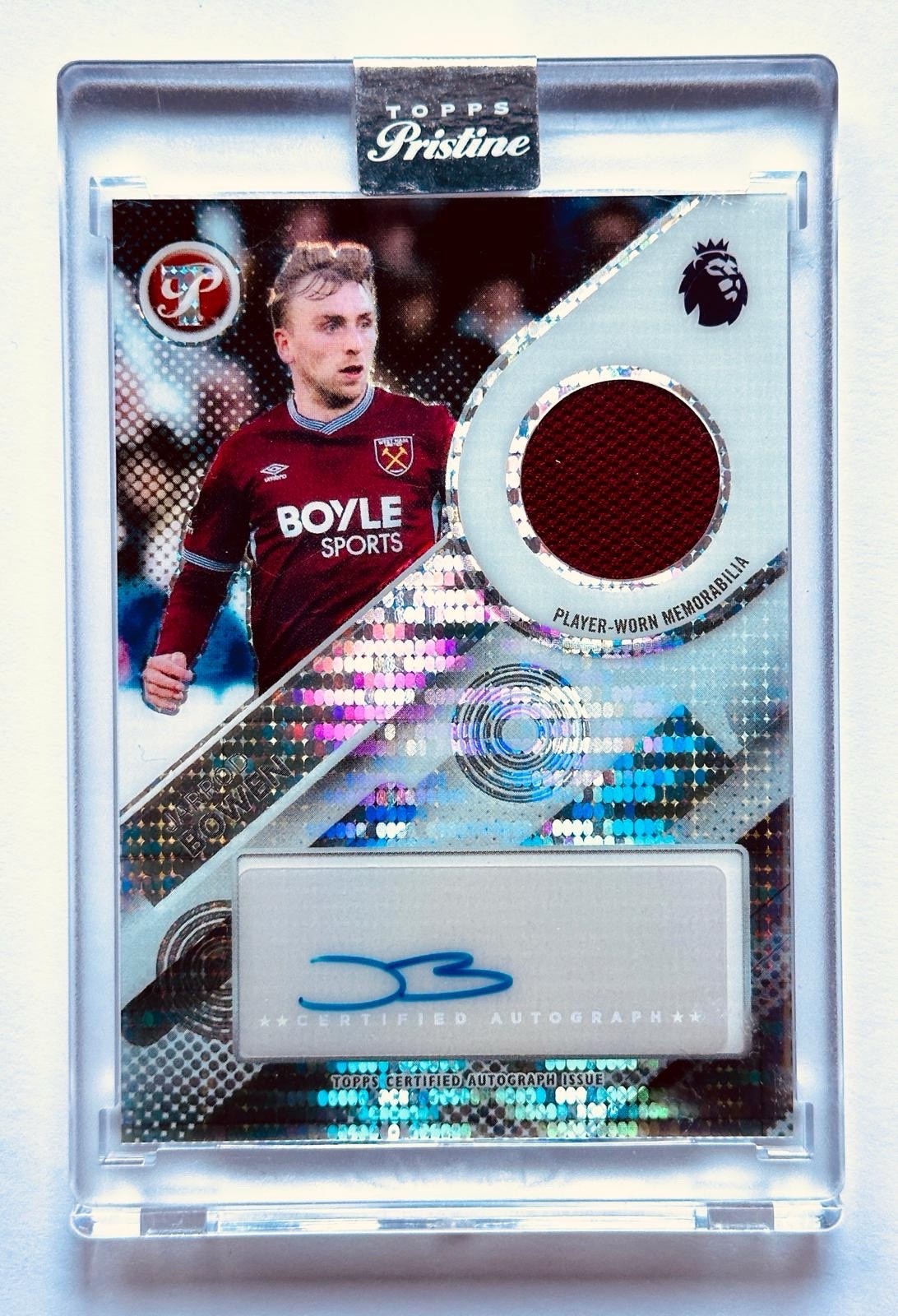 Jarrod Bowen WORN Patch Auto #PPAR-JB 2025-26 Topps Pristine Premier League-