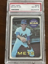 1969 Topps #533 Nolan Ryan - New York Mets PSA 8 Legend