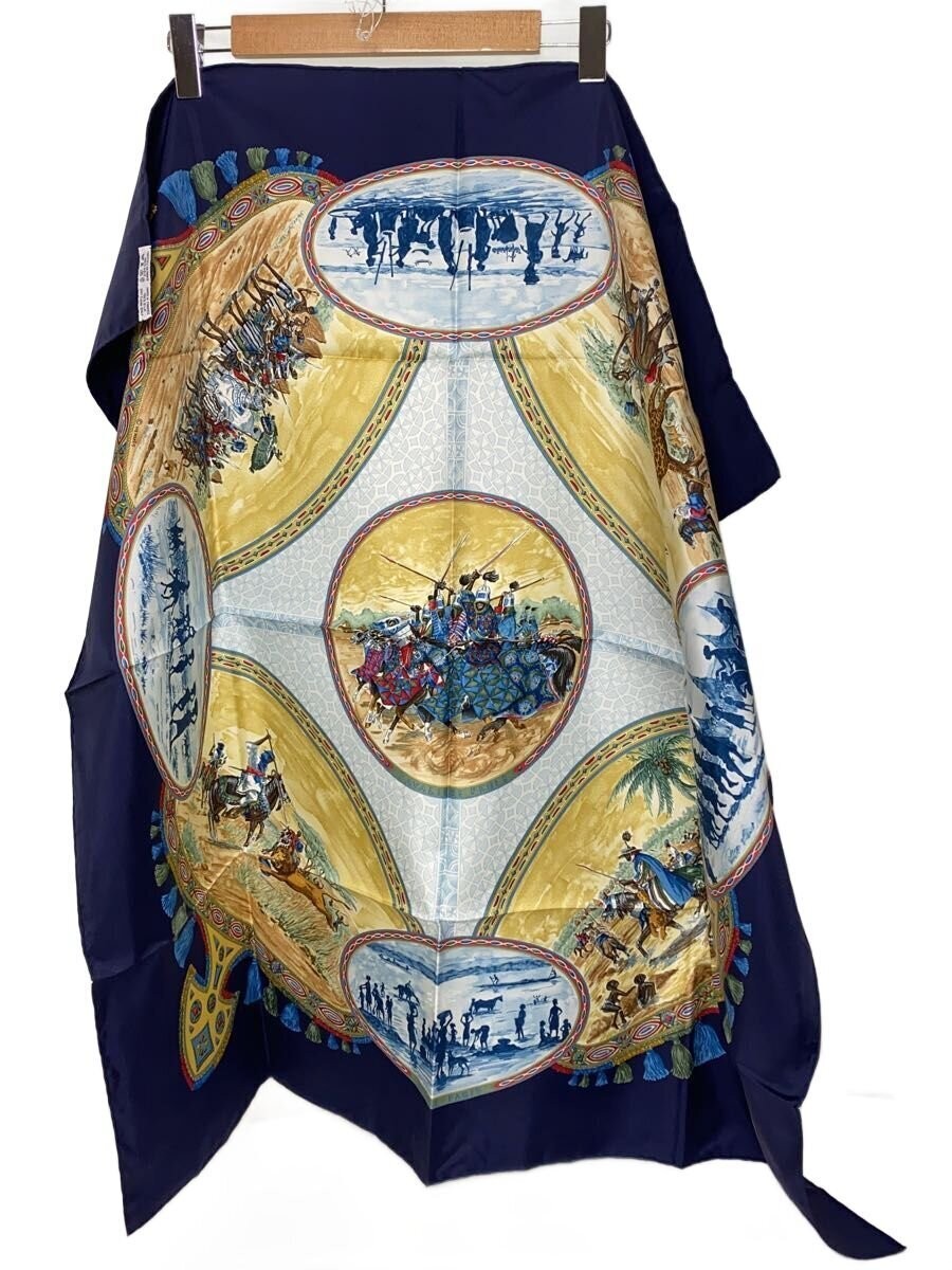 HERMES scarf silk BLU ladies