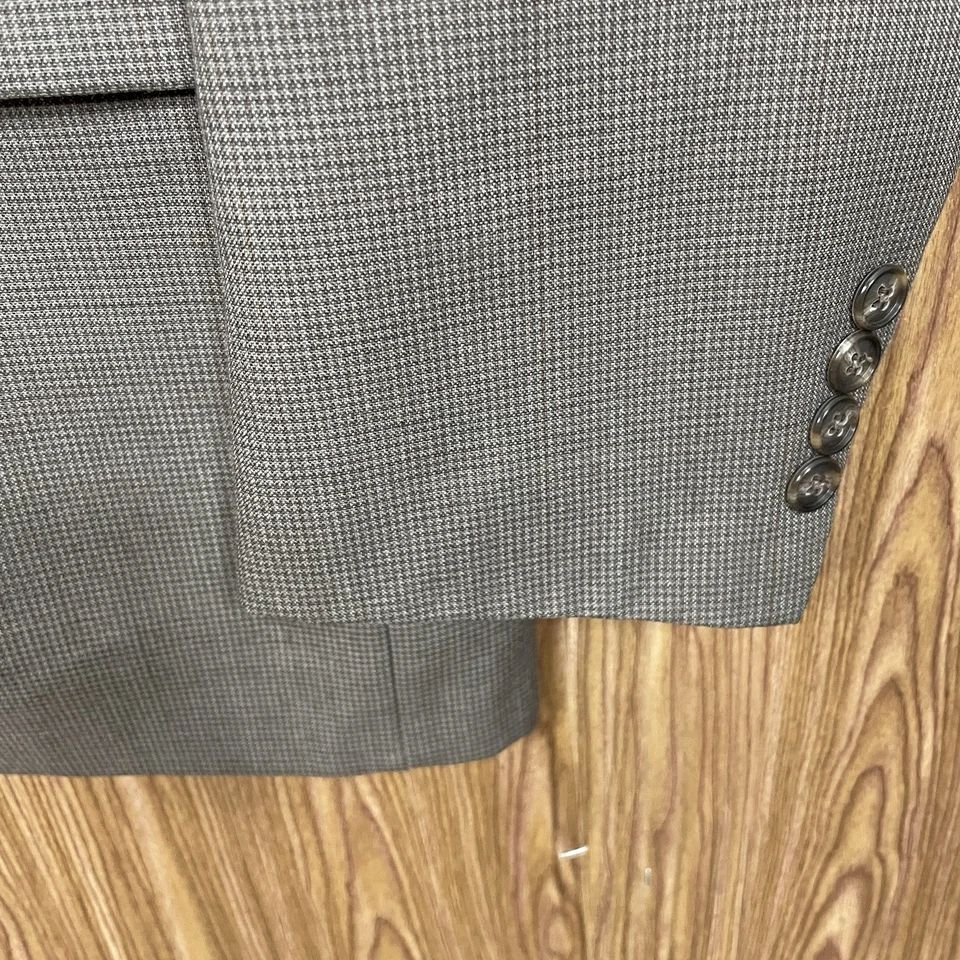 Stafford USA Made 2 Piece Suit Mens 38R Slim 30x31 Brown Multicolor Two Buttons - Image 4 of 4