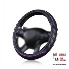 car Steering Wheel Cover Faux Leather Massage Universal fit 3D Purple black