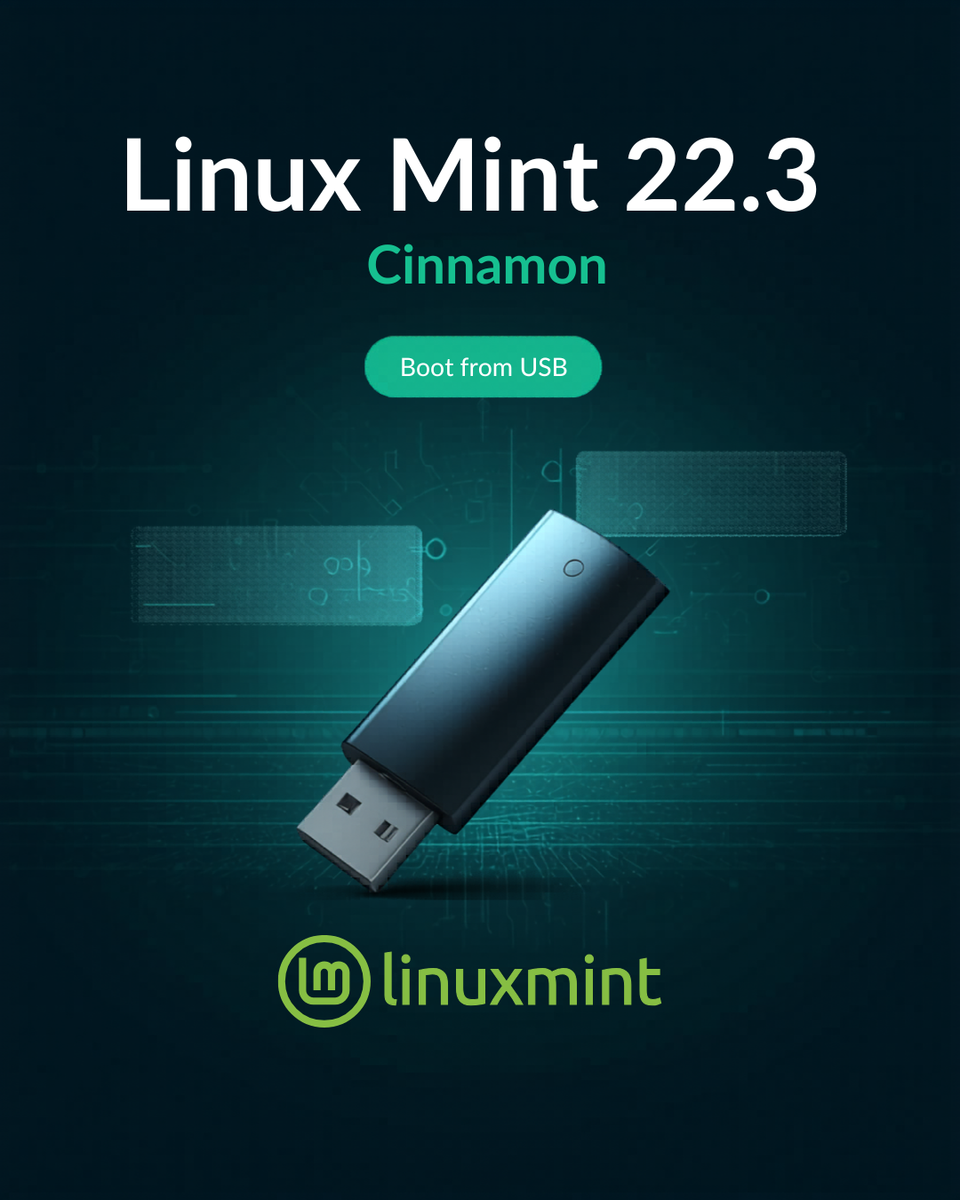 富士通 ESPRIMO FMVD1201XP Linux Mint 22.3 Linux Mint 22.3 Cinnamon 64-Bit Bootable USB Flash Drive - Live or