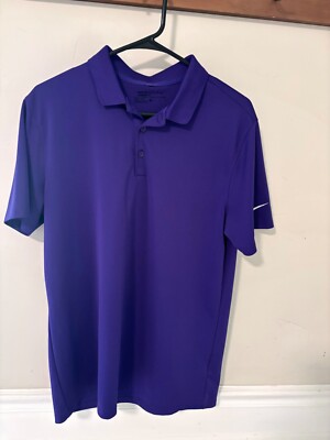 Nike Golf Polo M Purple Tour Performance Stretch Shirt Sleeve Shirt