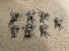 7 VINTAGE Medieval Metal Toy Soldier 54mm WAR GAME MINIATURES X