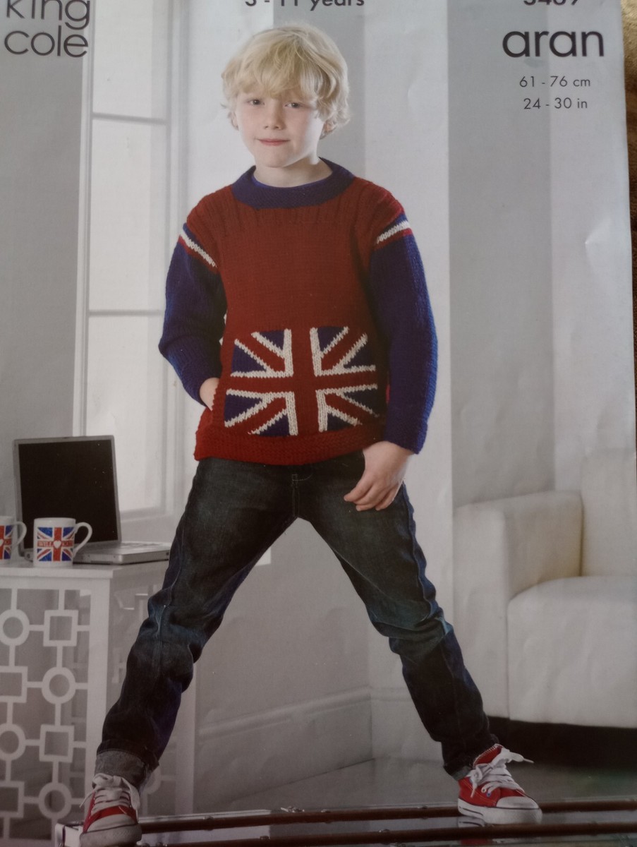 King Cole, Children's, Union Jack, Jumper And Cardigan, Knitting Pattern
