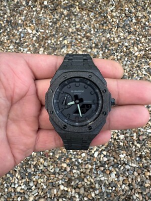 Casioak Custom Frosted Black Metal Stealth Casio G-SHOCK GA2100 | eBay