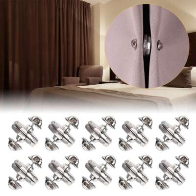 10/20Pairs Magnetic Curtain Button Clip Nail Free Buckle Home Anti-Light Leakage