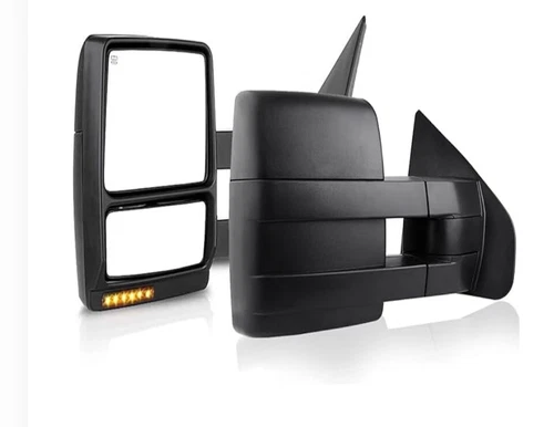Pair Power Heated Tow Mirrors for 2007-2014 Ford F150 F-150 Pick up Puddle Light