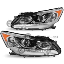 For 16-17 Honda Accord OE Halogen LED DRL Headlights Assembly Pair 2016 2017